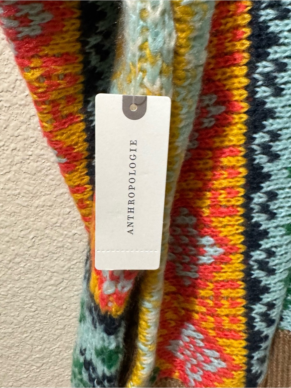 NWT Anthropologie Multicolor Fair Isle Shawl Collar Cardigan XS/S - Picture 5 of 8